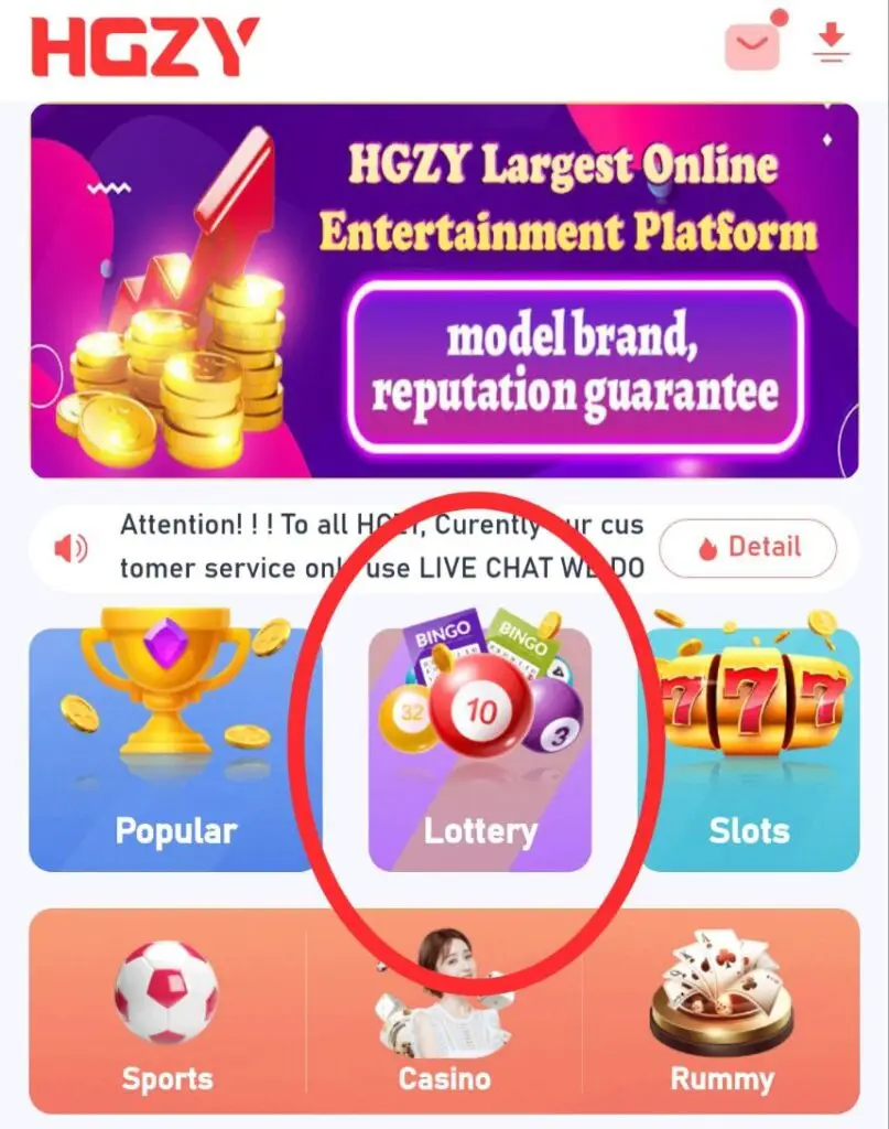 ๐ HGZY Game: How to Find the Official HGZY Link on Google (2025 Ultimate Guide 4 HGZY Game App Home Screen showing lottery, live casino, and real BDT Bonus free options