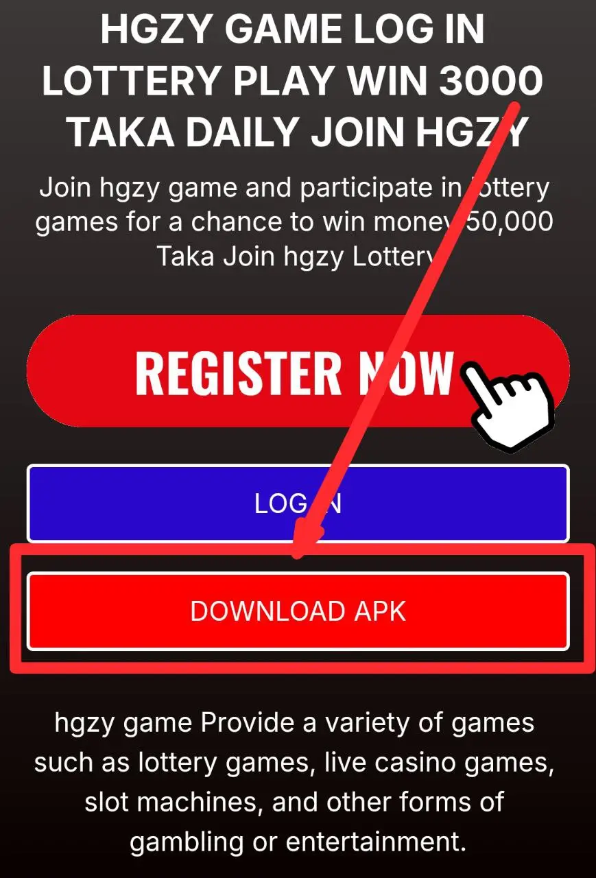 Download HGZY Game App to play lottery, casino, and sports games and win real BDT
